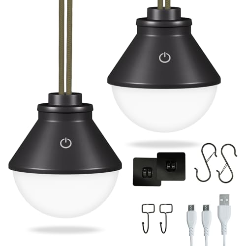 2-Pack LED Camping Lantern Rechargeable 5000mAh | Travel Essentials - Image 2