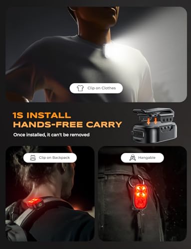 500LM Ultra Bright Mini Clip-on Flashlight Rechargeable, 10 Modes - Image 5