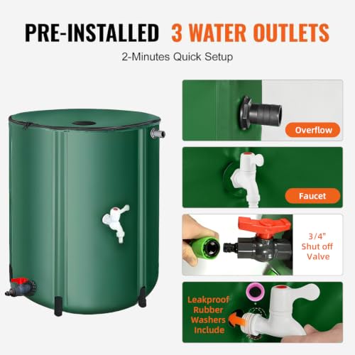 200 Gallon Collapsible Rain Barrel, Foldable Outdoor Water - Image 3