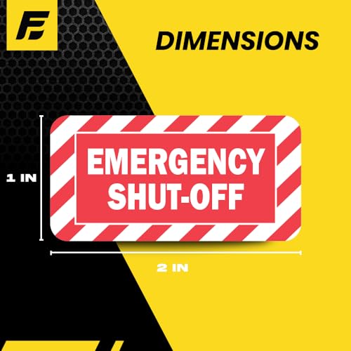 Emergency Shut Off Sign (small) | Emergency Stop Stickers | Shut - Image 4