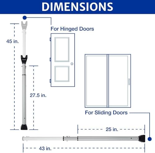 BRINKS Portable Door Security Bar, Door Jammer - Image 3