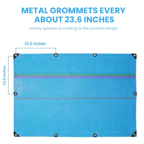 10x12 Ft Tarps Heavy Duty Waterproof with Grommets, 18 Mil - Image 3