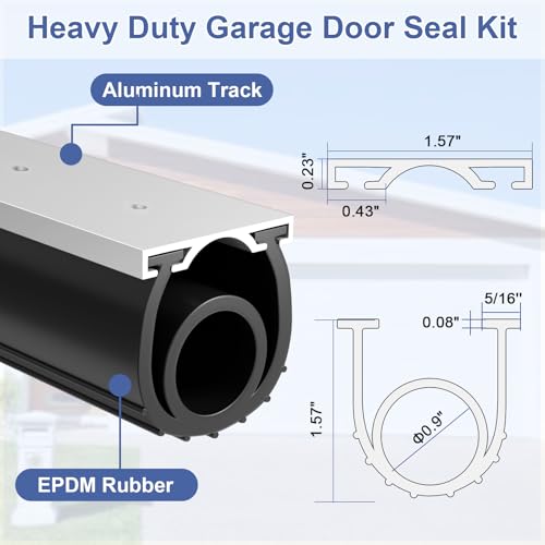 Premium Garage Door Bottom Seal - 16.5ft Weatherproof EPDM - Image 3