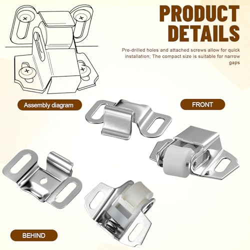 1 Set Mailbox Replacement Roller Catch Latch with Screws - Image 4