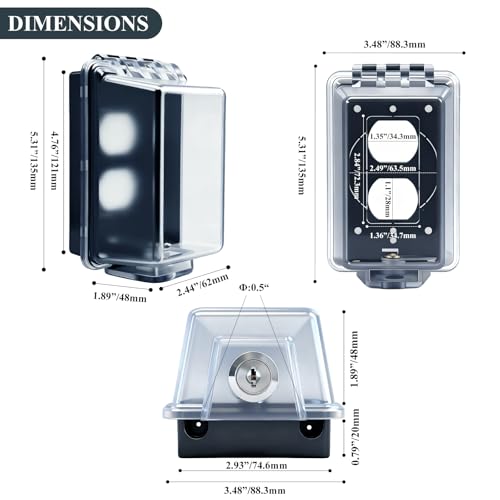 Universal Weatherproof Electrical Outlet Cover with Lock,Custom - Image 3