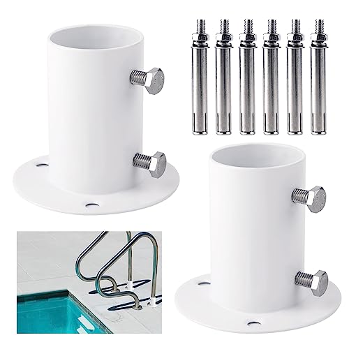 2pcs Pool Deck Flanges, Stainless Steel Pool Ladder - Image 2
