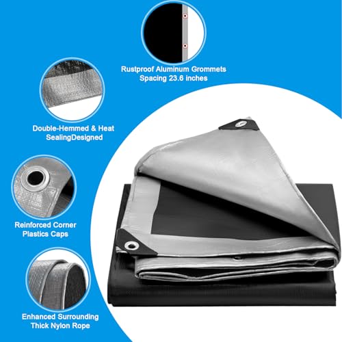 16Mil Tarps Heavy Duty Waterproof 16x20 Finished Size - Image 4