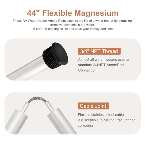Flexible Water Heater Magnesium Anode Rod 3/4" NPT Thread | Hand Tools - Image 4