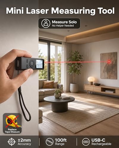 Cooper Ray Mini Laser Measuring Tool, Pocket Size Laser - Image 3