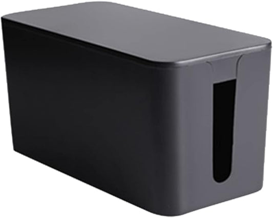 Cable Management Box,Cord Organizer Box for Home and Office System to Cover and Hide & Power Strips & Cords,Surge Protector (Small, Black)