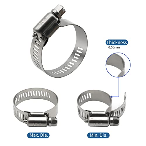 25 Pack Stainless Steel Hose Clamps, 1/4 inch to 1/2 inch - Image 6