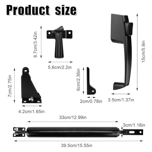 Storm Door Closer & Screen Door Handle, Black Heavy Duty Screen - Image 4