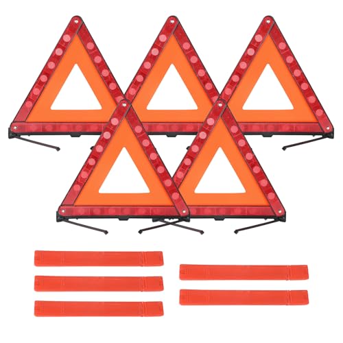 5 Pack Warning Triangles Safety Triangle Emergency Kit with Case - Image 2