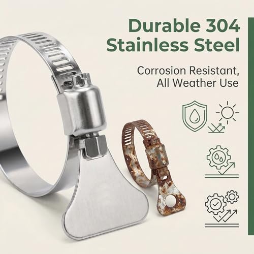 6Pcs 1-1/4 Inch Pool Hose Clamps, Adjustable 304 Stainless - Image 6
