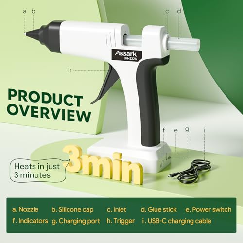 Cordless Hot Glue Gun, 6000mAh 60-Min Battery - Image 6
