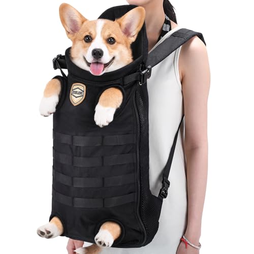 Dog Carrier Tactical Backpack for Medium Large 26-40lbs, Black - Image 2