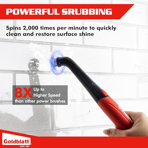 Goldblatt 18-Piece Cordless Electric Spin Scrubber, Waterproof - Image 8