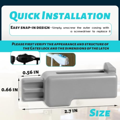 Gate Latch Replacement 2-Pack for Top Button Only, Thickened ABS - Image 3