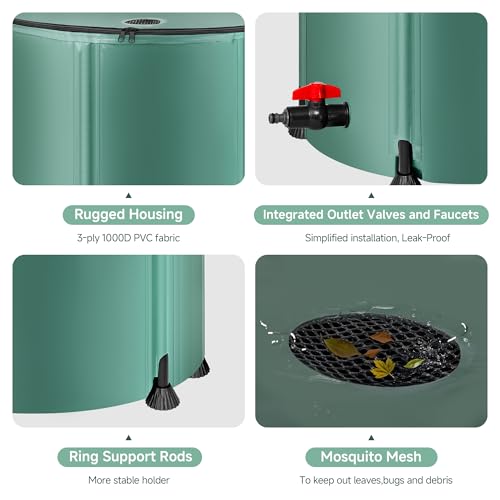Collapsible Rain Barrel Water Storage Containers 53 Gallon - Image 5