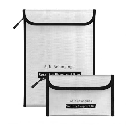 2 Size Fireproof Waterproof Document Money Bag, Important File - Image 2