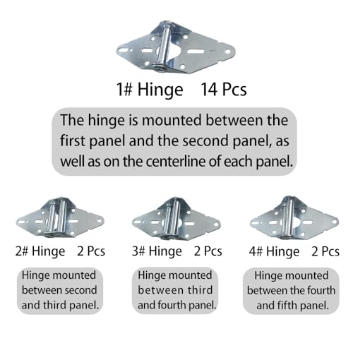 20 Pcs Garage Door Hinges Kits with Galvanized Finish Heavy Duty - Image 3