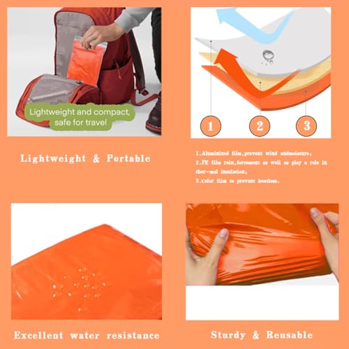 5Pack Emergency Sleeping Bag Portable Thermal Mylar - Image 4