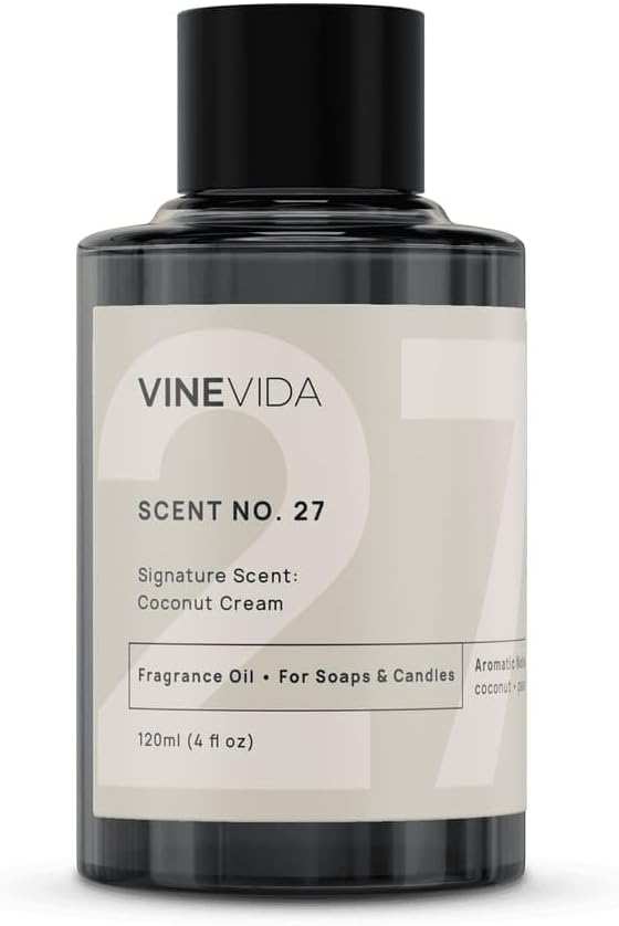 VINEVIDA [4oz] Coconut Cream Fragrance Oil for Candle Making and Soap Making - Premium Candle Scents for Soy Candles