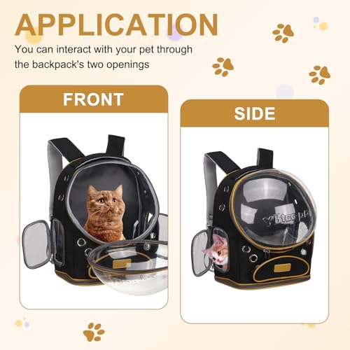 Pet Backpack Carrier Black W/Transparent Cover 12.6" - Image 6