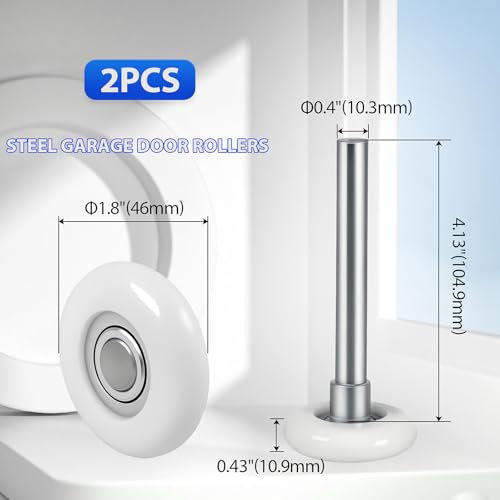 Nylon Garage Door Rollers, 2pcs 1.8Inch Quiet Garage Door Wheels - Image 3