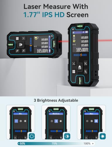 S7C Laser Measuring Tool 165FT, Red Beam Laser Measure - Image 3