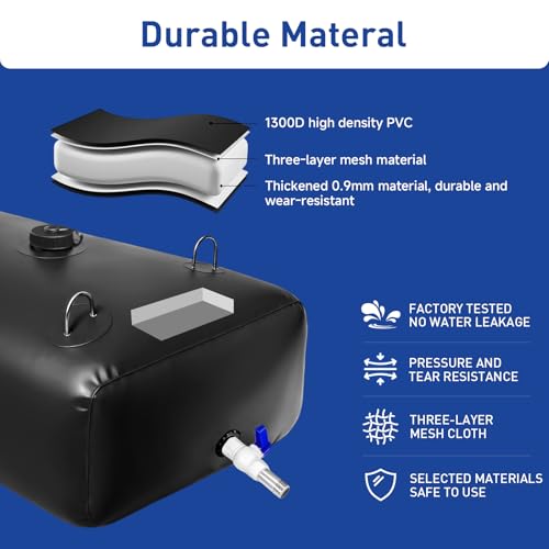 400 L/105 Gal Water Storage Bladder, Foldable Portable Water Tank - Image 8