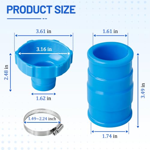 2 Set Pool Vacuum Hose Adapter Kit Compatible with Intex Adapter - Image 3