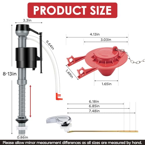 Universal Toilet Flush Valve Replacement Kit, Inside Tank - Image 3