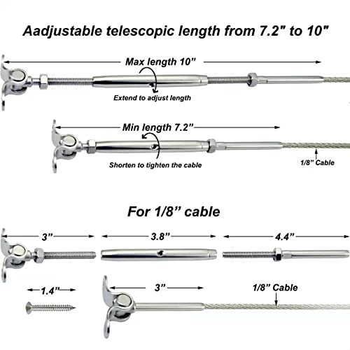 Cable Railing Hardware, 30 Pairs Stainless Steel Cable - Image 3