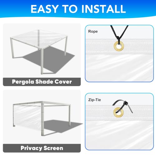 8x10ft Clear Tarp, 14mil Clear Tarps Heavy Duty Waterproof - Image 5