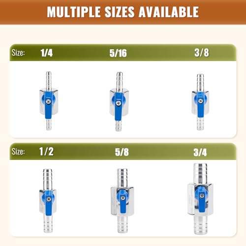 2 Pack 1/4" Hose ID Barb Mini Ball Valve, 304 Stainless Steel - Image 6