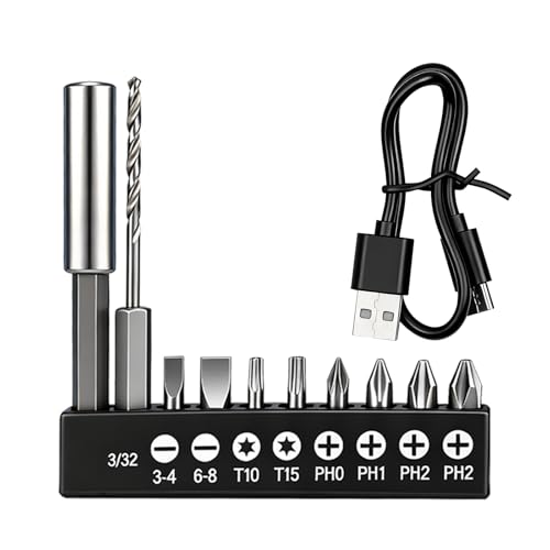 4V Cordless Electric Screwdriver Set, 10 Magnetic Bits, LED Light - Image 4