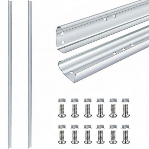 2 Pcs Garage Door Vertical Track Left Right Replacement for 7 ft - Image 2