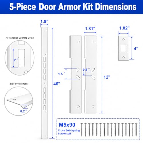 5-Piece Door Frame Reinforcement Kit, Anti Kick in Door Security - Image 3