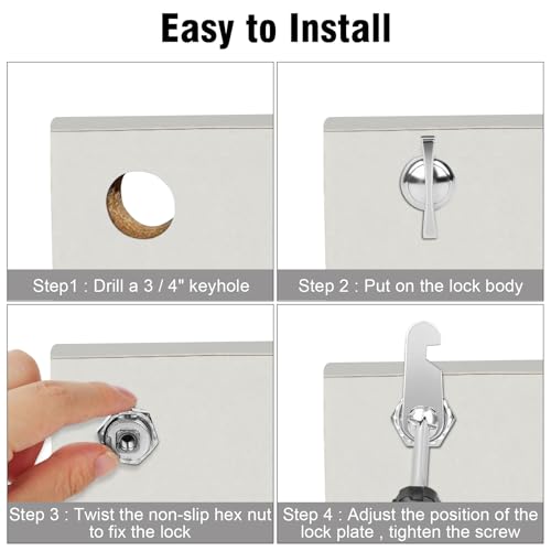 5/8' Cam Locks Thumb Operated Cabinet Lock Replacements RV - Image 5