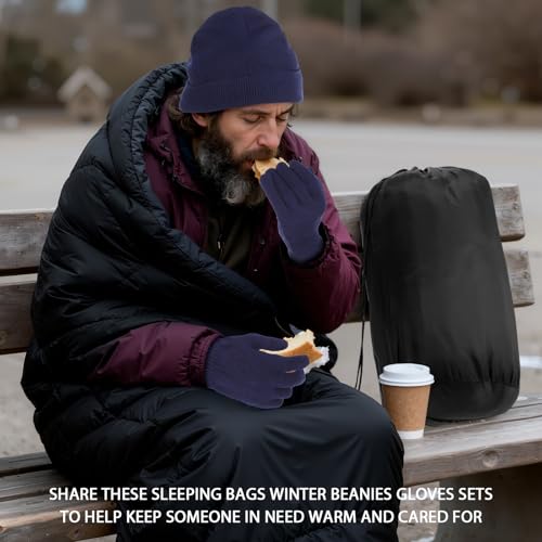 48 Pcs Sleeping Bags with Beanies Gloves, Winter Emergency Kit - Image 6