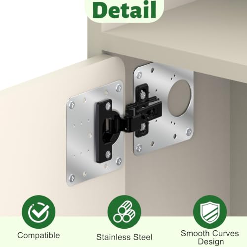 20 Pcs Stainless Steel Cabinet Hinge Repair Plate Door Hinge - Image 8