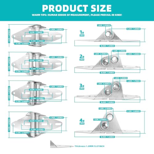 8 Pcs Garage Door Hinges #1#2#3#4 - Image 3