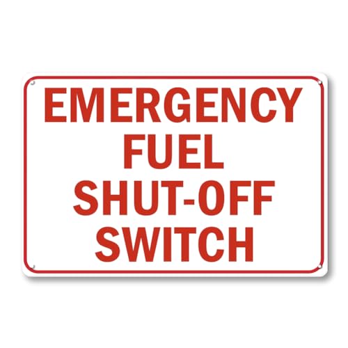 Emergency Fuel Shut-Off Switch Sign - 12 x 8 inch Metal Aaluminum - Image 2