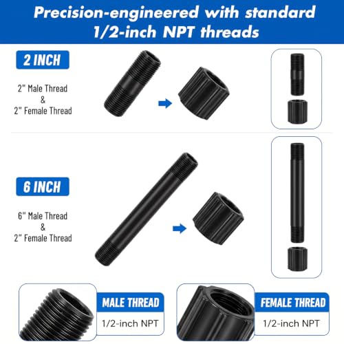 12 Pcs 1/2 Inch NPT Sprinkler Riser Kit for Garden Lawn - Image 4