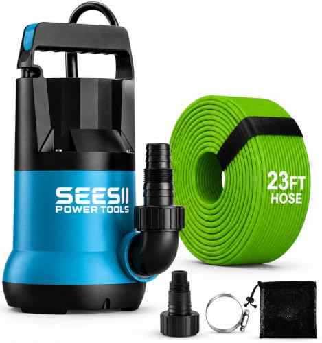 SEESII 1HP Submersible Water Pump, 4755 GPH High Flow w/ 23ft - Image 2