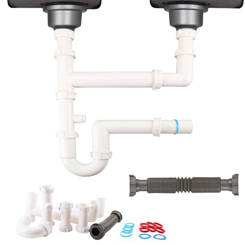 Universal 1-1/2" Kitchen Sink Drain Kit, Space-Saving - Image 2
