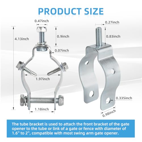 Universal Tube Gate Bracket Kit for Automatic Swing Gate Opener - Image 3