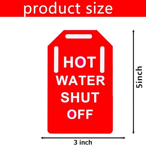 Shut Off Valve Tag Yellow Gas Blue Water Red Hot Water Shut off - Image 4