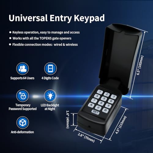 TOPENS TC188 Universal Wireless Wired Keypad - Image 3